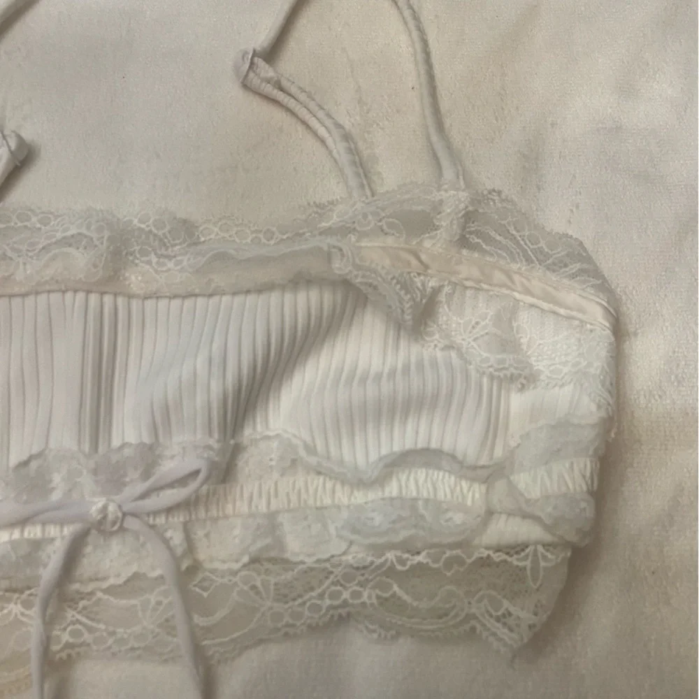 New! For Love & Lemons Dahlia White Sleep Bralette Top 3815 - Picture 4 of 8